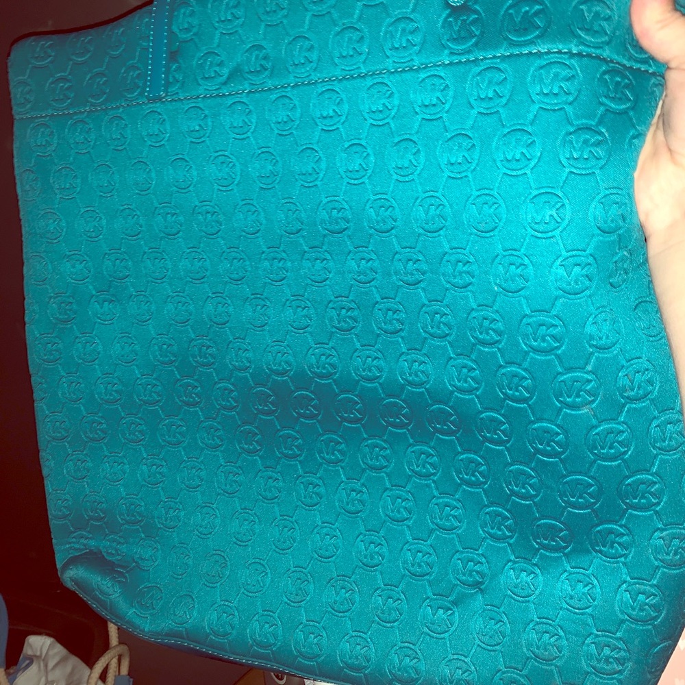 Michael kors teal tote bag